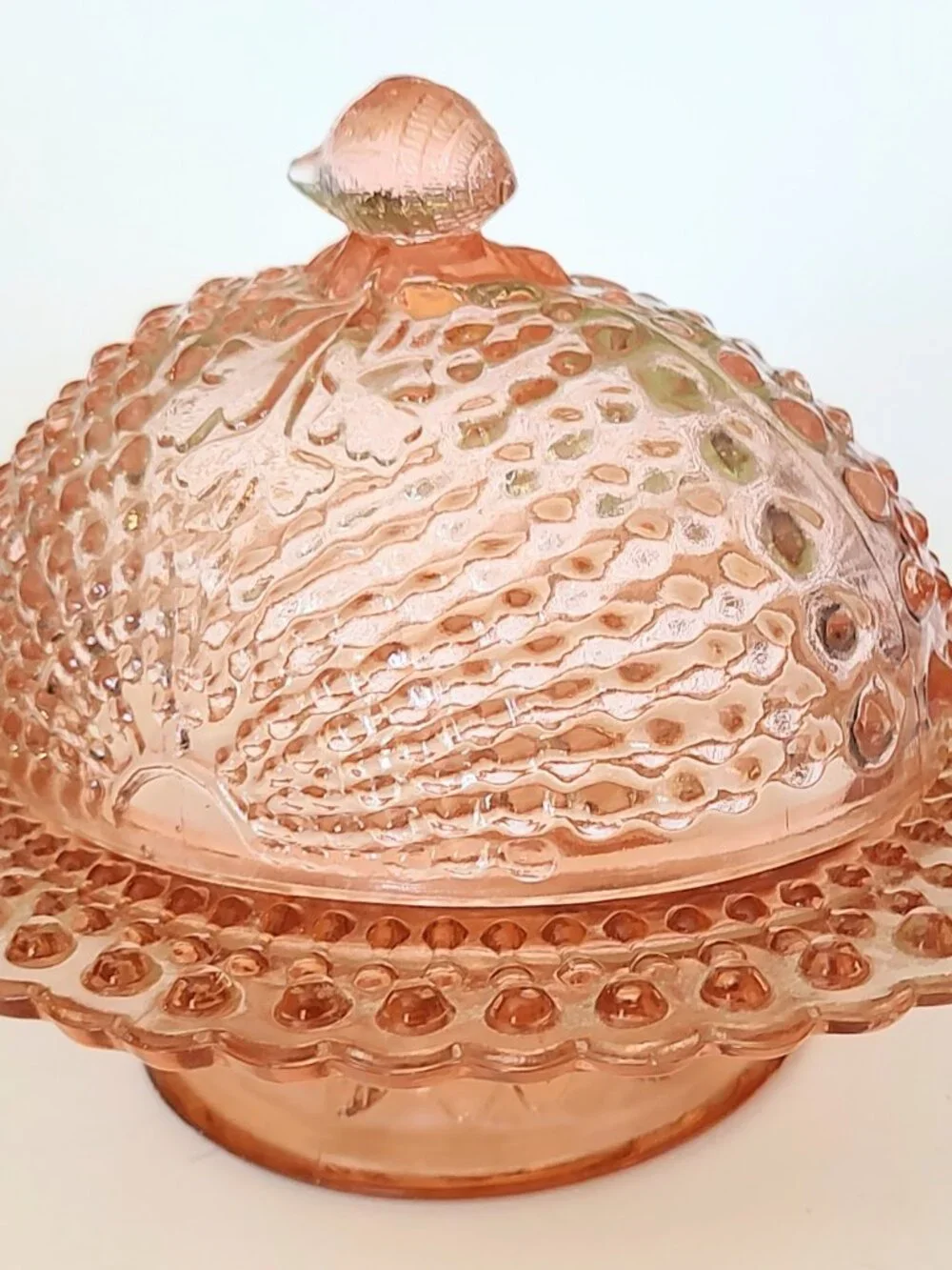 Vintage Pink Nautilus Argonaut Shell Candy Dish National Glass Co Northwood Rare